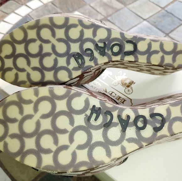 NEW COACH SIG C WEDGE SLIDES SANDALS PLATFORM SIZE 6 - Picture 3 of 4
